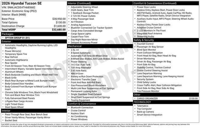 2026 Hyundai Tucson SE AWD