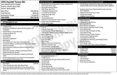 2026 Hyundai Tucson SEL AWD