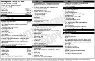2026 Hyundai Tucson SEL AWD