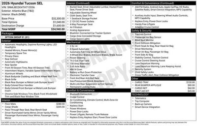 2026 Hyundai Tucson SEL AWD