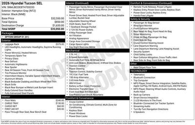 2026 Hyundai Tucson SEL AWD
