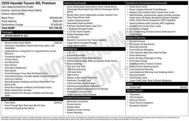2026 Hyundai Tucson SEL Premium AWD