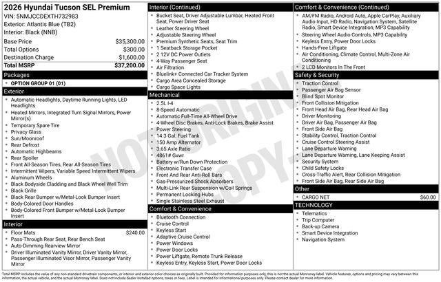 2026 Hyundai Tucson SEL Premium AWD