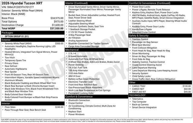 2026 Hyundai Tucson XRT AWD