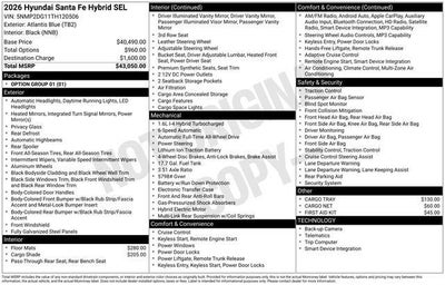2026 Hyundai Santa Fe Hybrid SEL