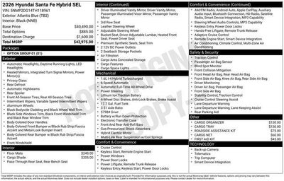 2026 Hyundai Santa Fe Hybrid SEL