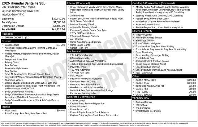 2026 Hyundai Santa Fe SEL AWD