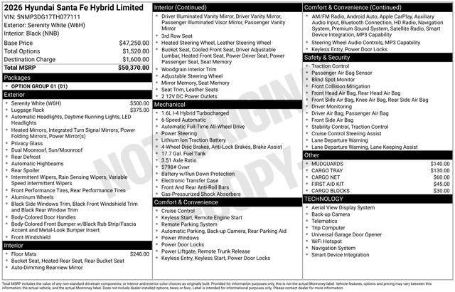 2026 Hyundai Santa Fe Hybrid Limited