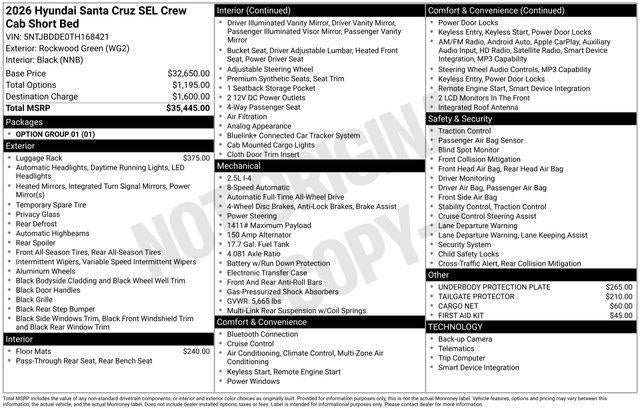 2026 Hyundai Santa Cruz SEL AWD