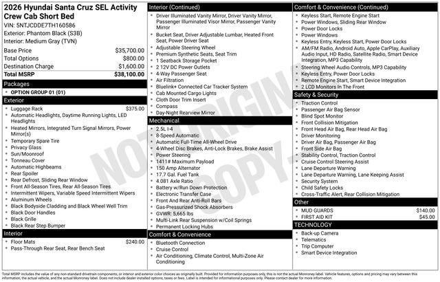 2026 Hyundai Santa Cruz SEL Activity AWD
