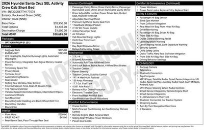 2026 Hyundai Santa Cruz SEL Activity AWD