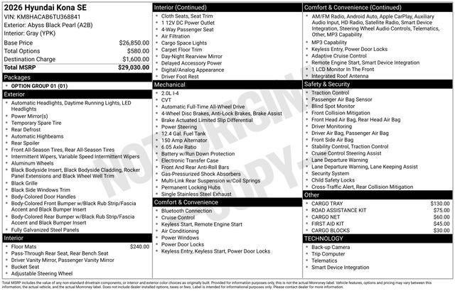 2026 Hyundai Kona SE AWD