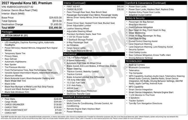 2027 Hyundai Kona SEL Premium AWD