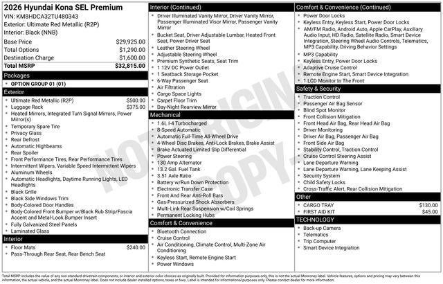 2026 Hyundai Kona SEL Premium AWD