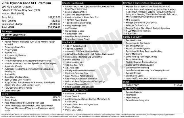 2026 Hyundai Kona SEL Premium AWD