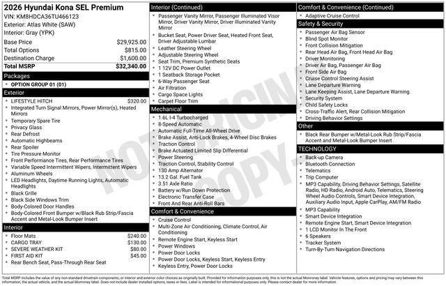 2026 Hyundai Kona SEL Premium AWD