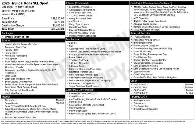 2026 Hyundai Kona SEL Sport AWD