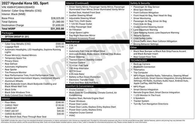 2027 Hyundai Kona SEL Sport AWD