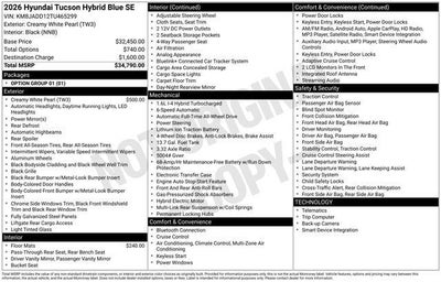 2026 Hyundai Tucson Hybrid Blue