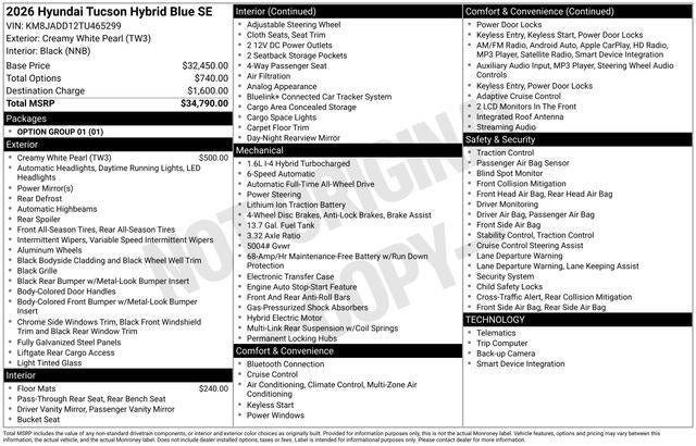 2026 Hyundai Tucson Hybrid Blue