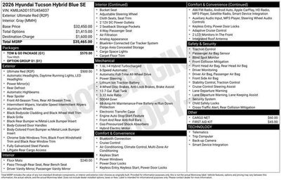 2026 Hyundai Tucson Hybrid Blue