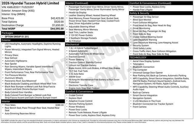 2026 Hyundai Tucson Hybrid Limited