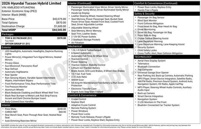 2026 Hyundai Tucson Hybrid Limited