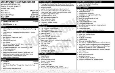 2026 Hyundai Tucson Hybrid Limited