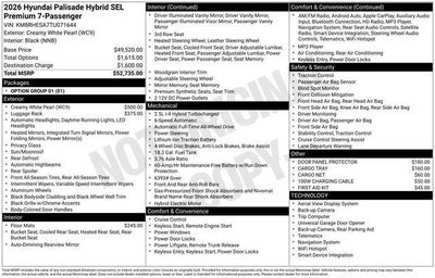 2026 Hyundai Palisade Hybrid SEL Premium 7P