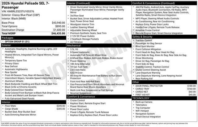 2026 Hyundai Palisade SEL AWD