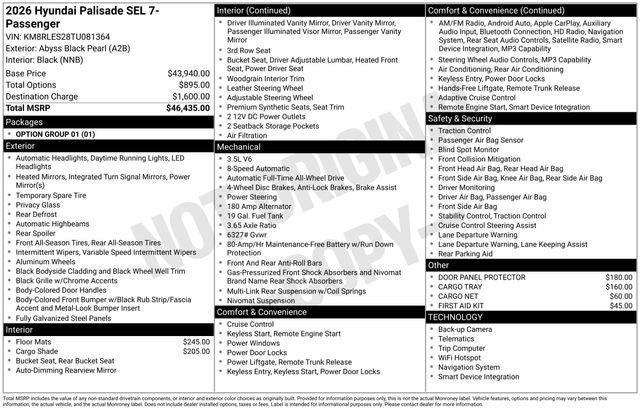 2026 Hyundai Palisade SEL AWD