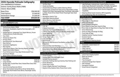 2026 Hyundai Palisade Calligraphy AWD