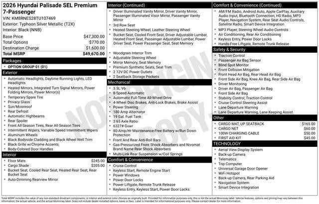 2026 Hyundai Palisade SEL Premium AWD