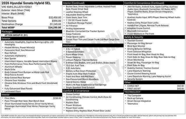 2026 Hyundai Sonata Hybrid SEL