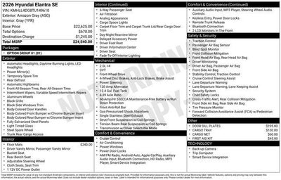 2026 Hyundai Elantra SE