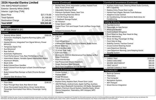 2026 Hyundai Elantra Limited