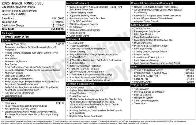 2025 Hyundai IONIQ 6 SEL