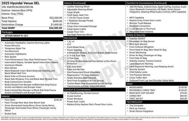 2025 Hyundai Venue SEL