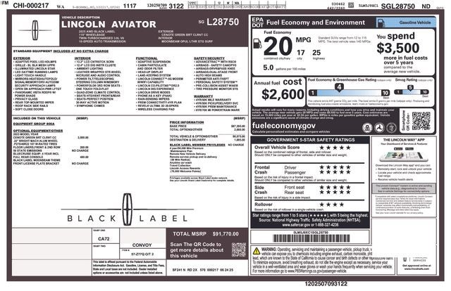 2025 Lincoln Aviator Black Label