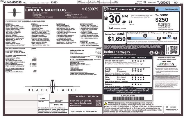 2026 Lincoln Nautilus Hybrid Black Label