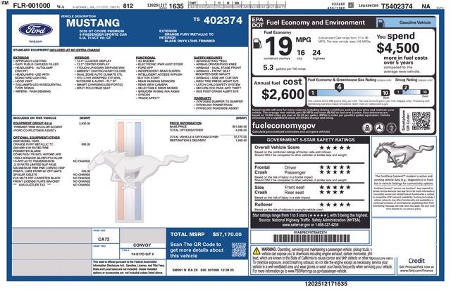 2026 Ford Mustang GT Premium Fastback